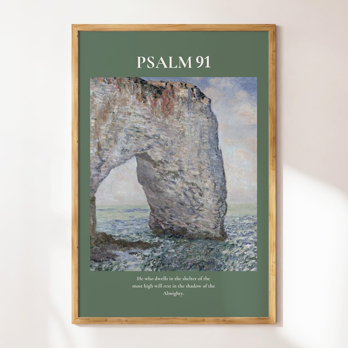 Psalm 91 Shelter Of The Most High Green Seascape Rock Poster - Image 3