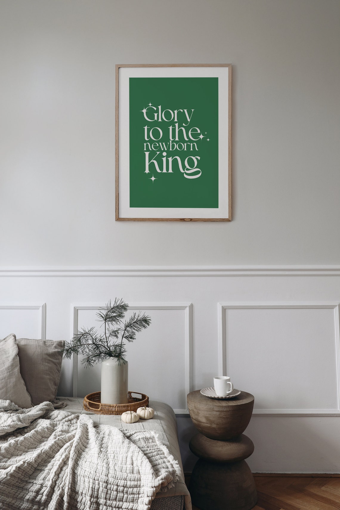 Glory To The Newborn King Sparkling Christmas Nativity Poster - Image 3