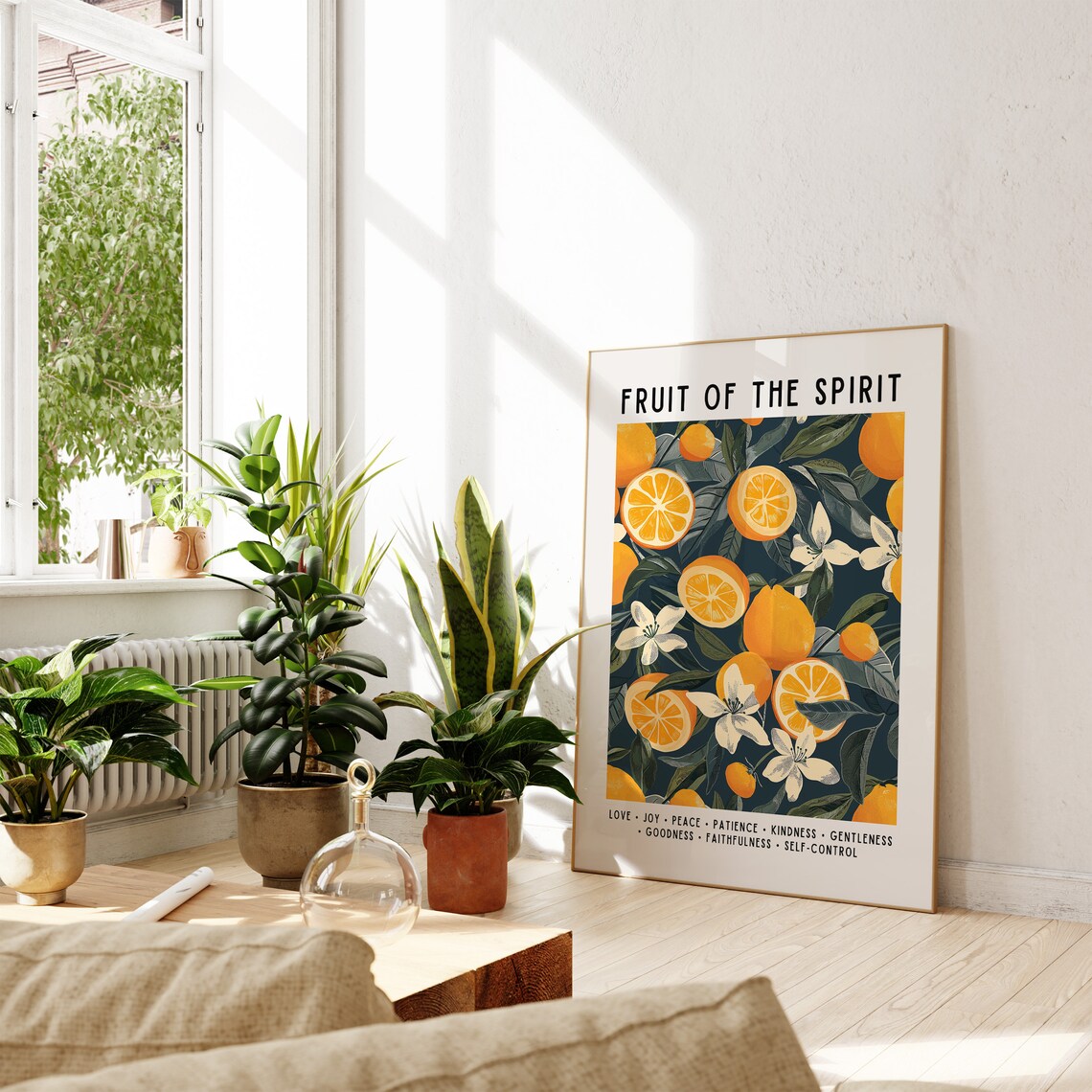Fruit Of The Spirit Orange Citrus Botanical Bible Verse Wall Art - Image 2