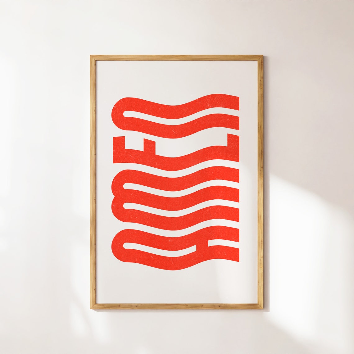 Amen Big Bold Red Wavy Retro Typography Christian Art Poster - Image 3