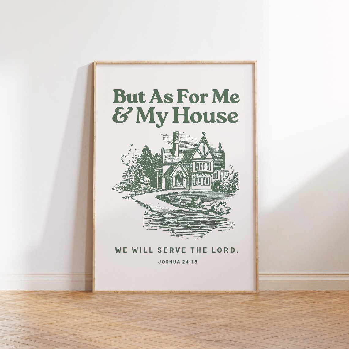 But As For Me And My House We Will Serve The Lord Green Poster - Image 2