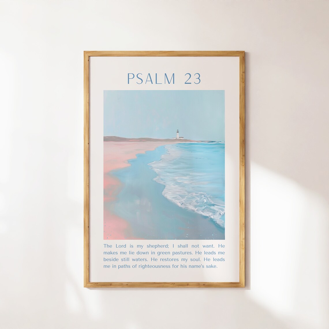 Psalm 23 Coastal Christian Bible Verse Wall Art