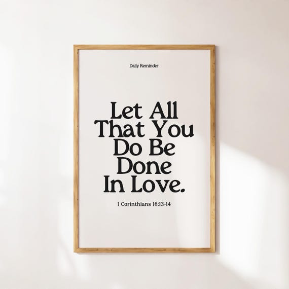 1 Corinthians 16 Christian Wall Art Trendy Apartment Decor Christian Prints Bible Verse Wall Art Wall Art