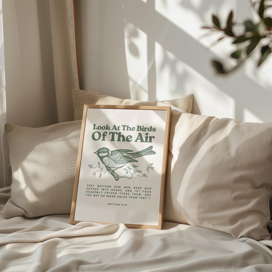 Look At The Birds Retro Vintage Christian Art Print - Image 3