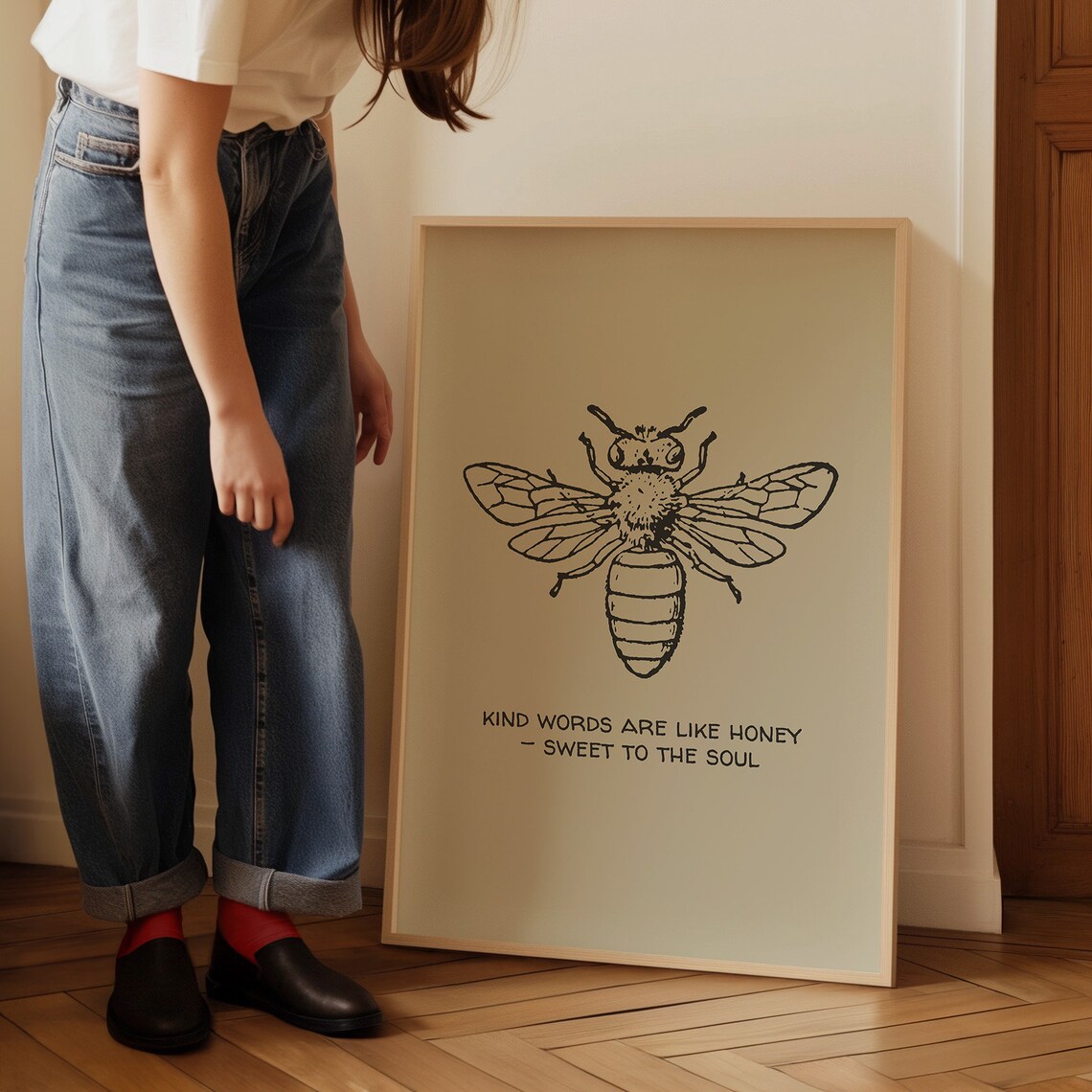 Kind Words Are Like Honey Sweet Bee Vintage Proverb Poster Art - Image 4