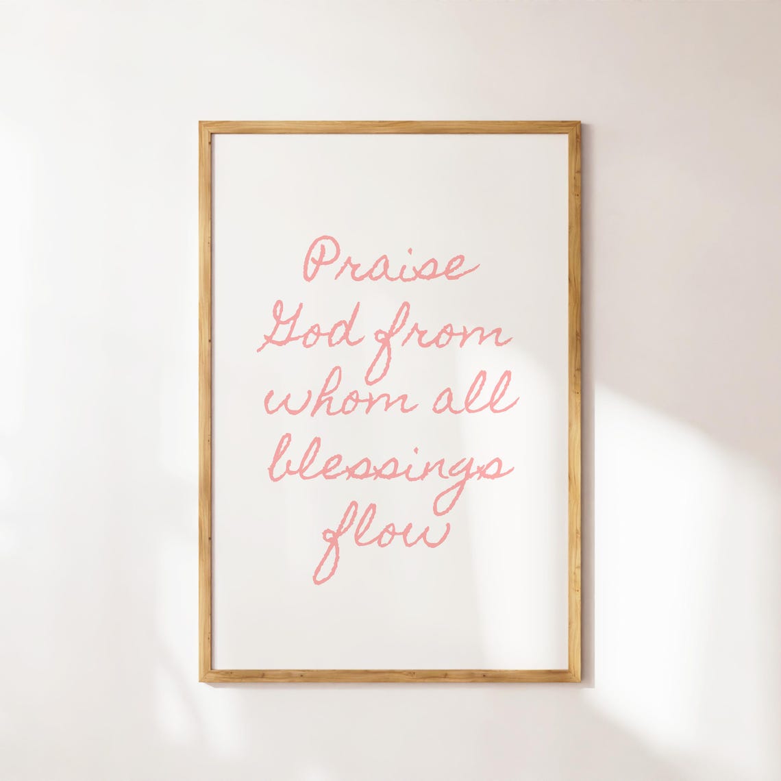 Praise God from Whom All Blessings Flow Pink Script Christian Poster - Image 4