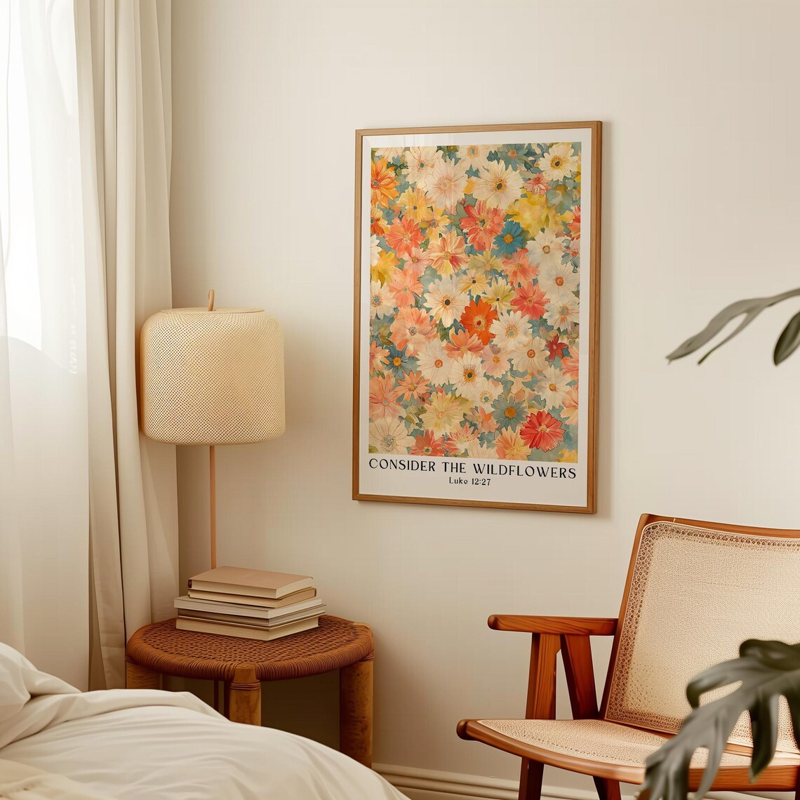 Consider The Wildflowers Christian Scripture Art Print - Image 3