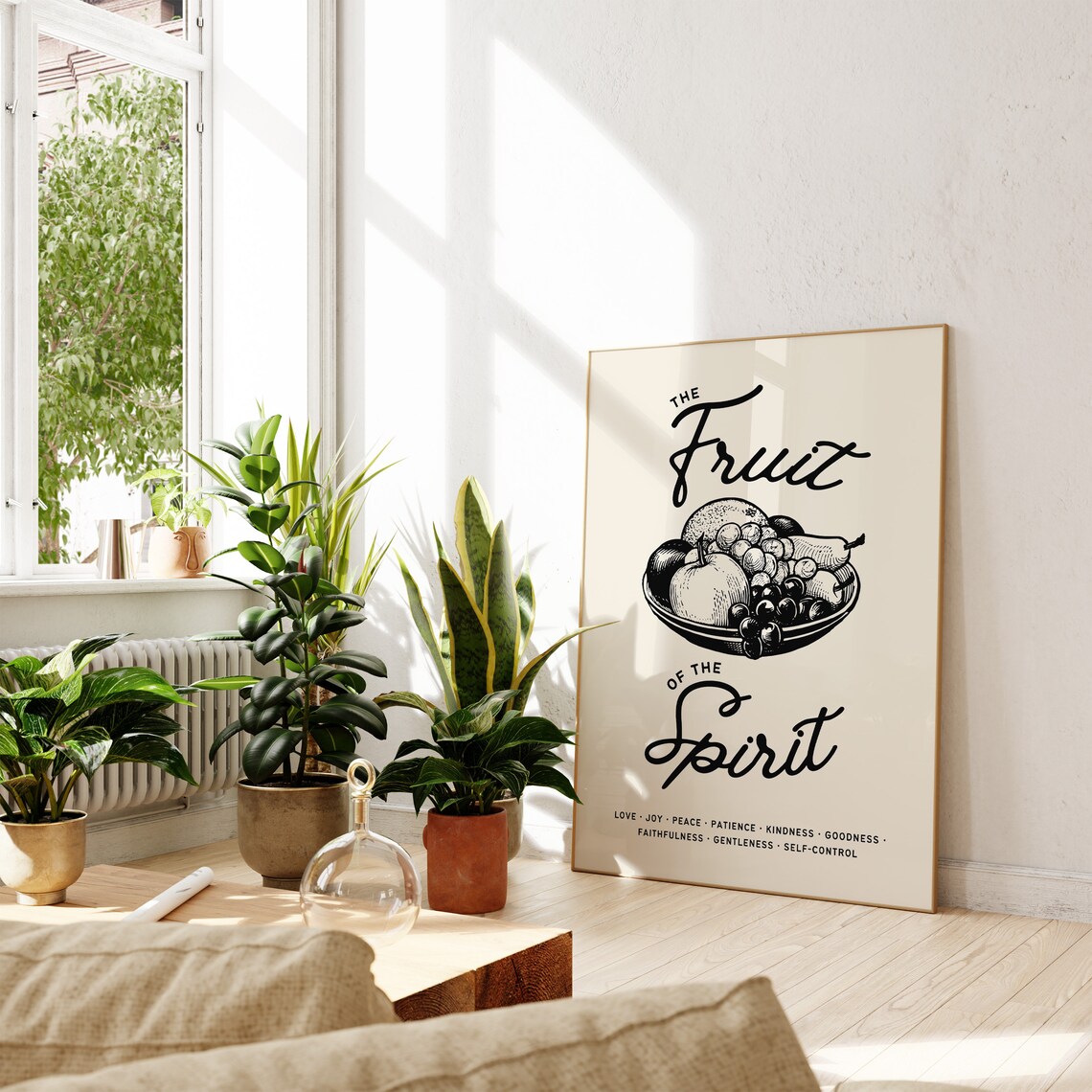 The Fruit Of The Spirit Vintage Engraved Fruit Bowl Bible Wall Art - Image 3
