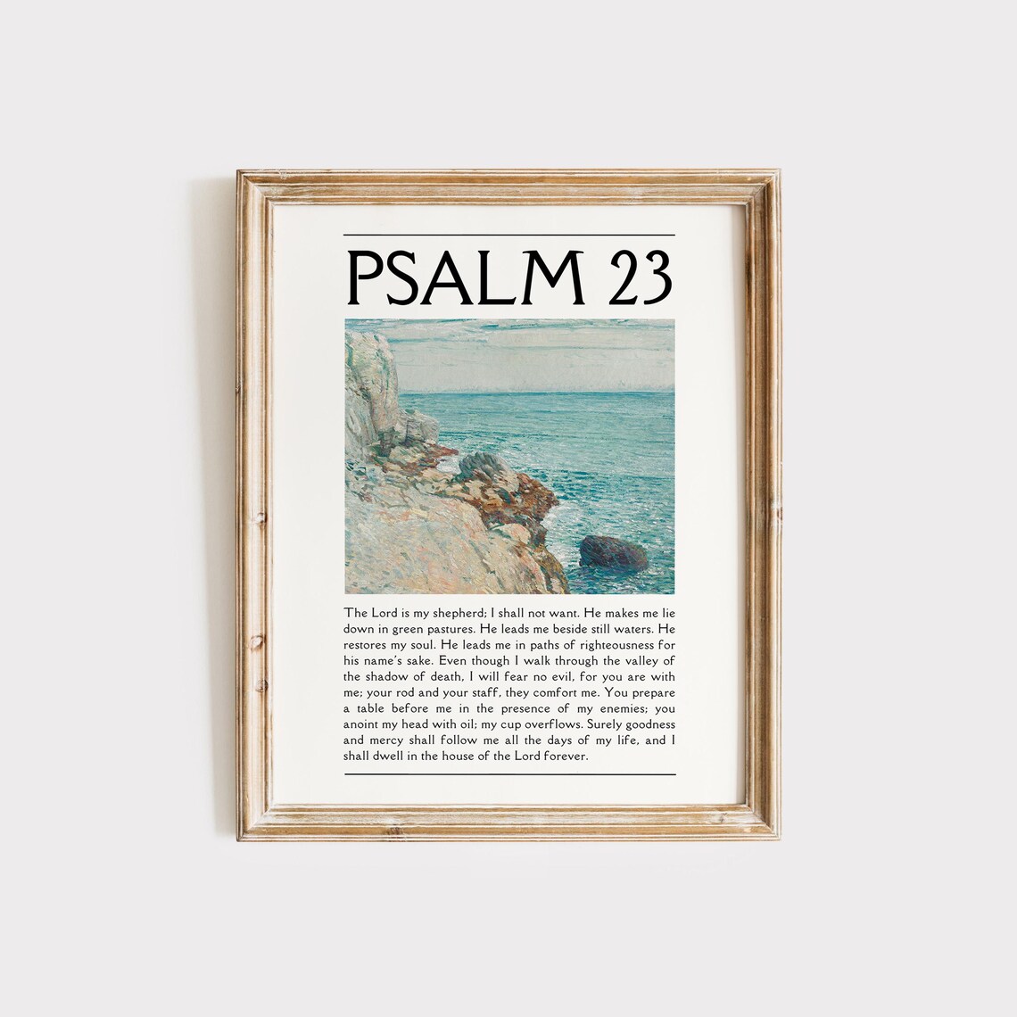 Psalm 23 Coastal Christian Scripture Art Print - Image 4