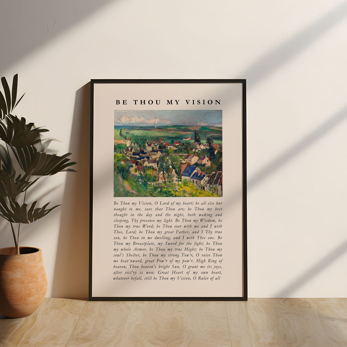 Be Thou My Vision Hymn Village Landscape Vintage Scripture Poster - Image 4