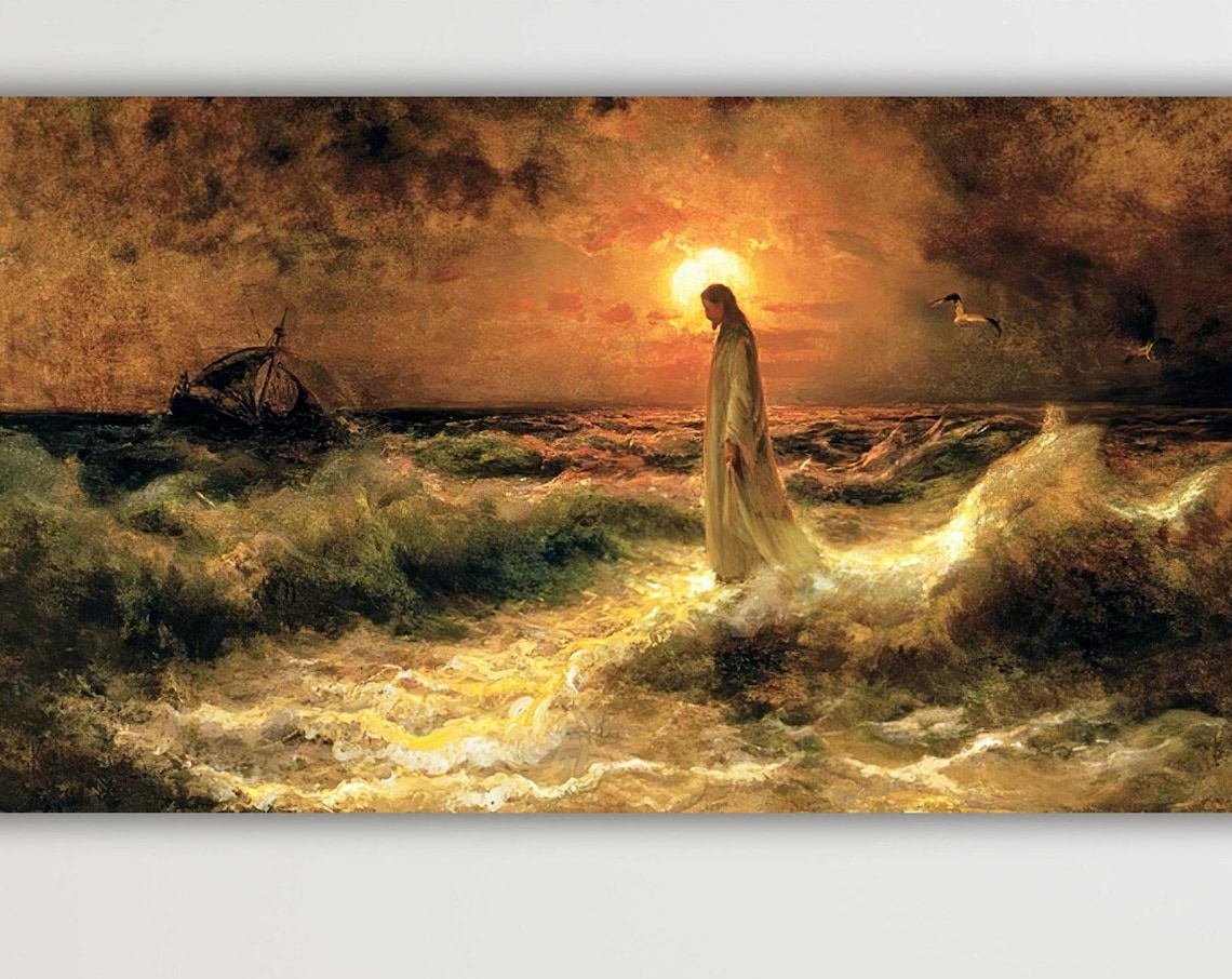 Julius von Klever Jesus Walking on Water Stormy Sea Biblical Poster