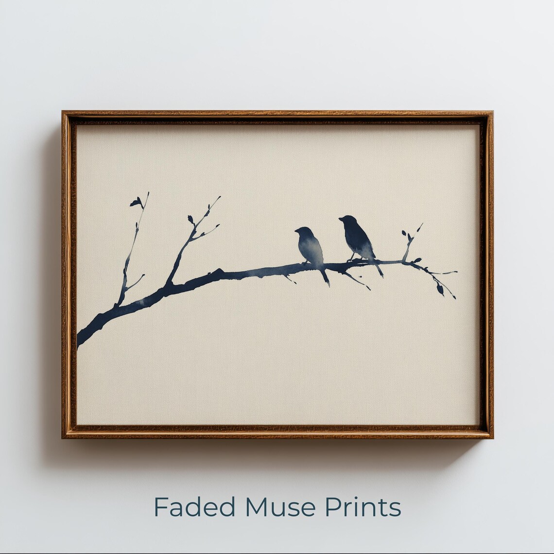 Bird Branch Print, Minimalist Watercolor Art Print