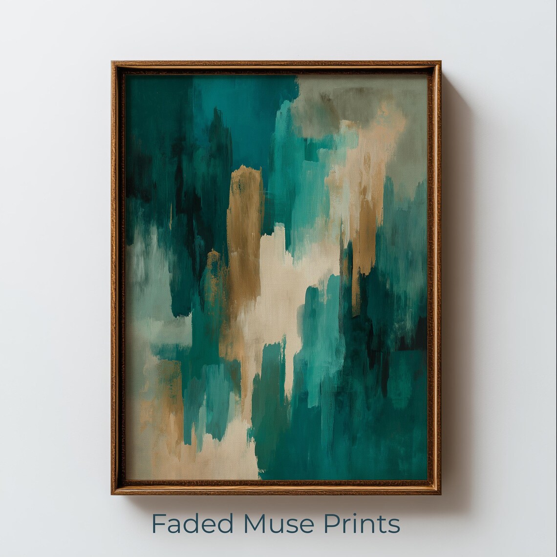 Abstract Emerald Teal Color Field Painting Modern Printable Wall Art Digital Download 3078