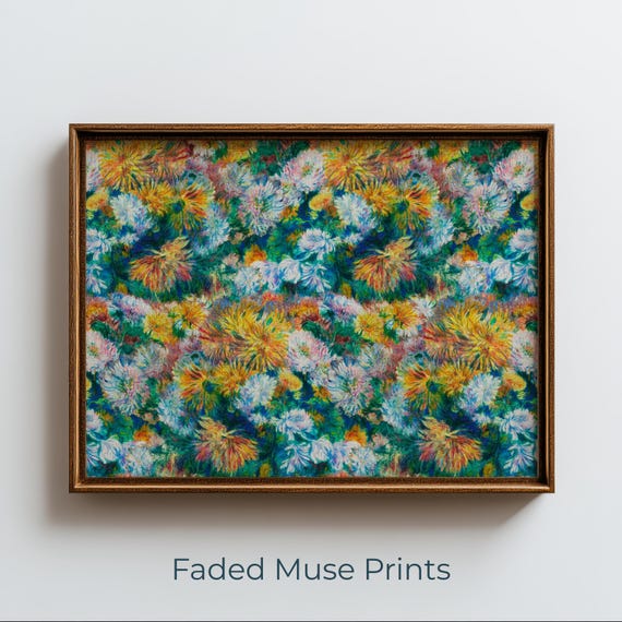 Floral Garden Print, Botanical Impressionist Flower Art