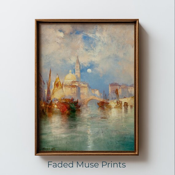 Vintage Venice Canal Print Romantic Cityscape Printable Wall Art Digital Download 1273