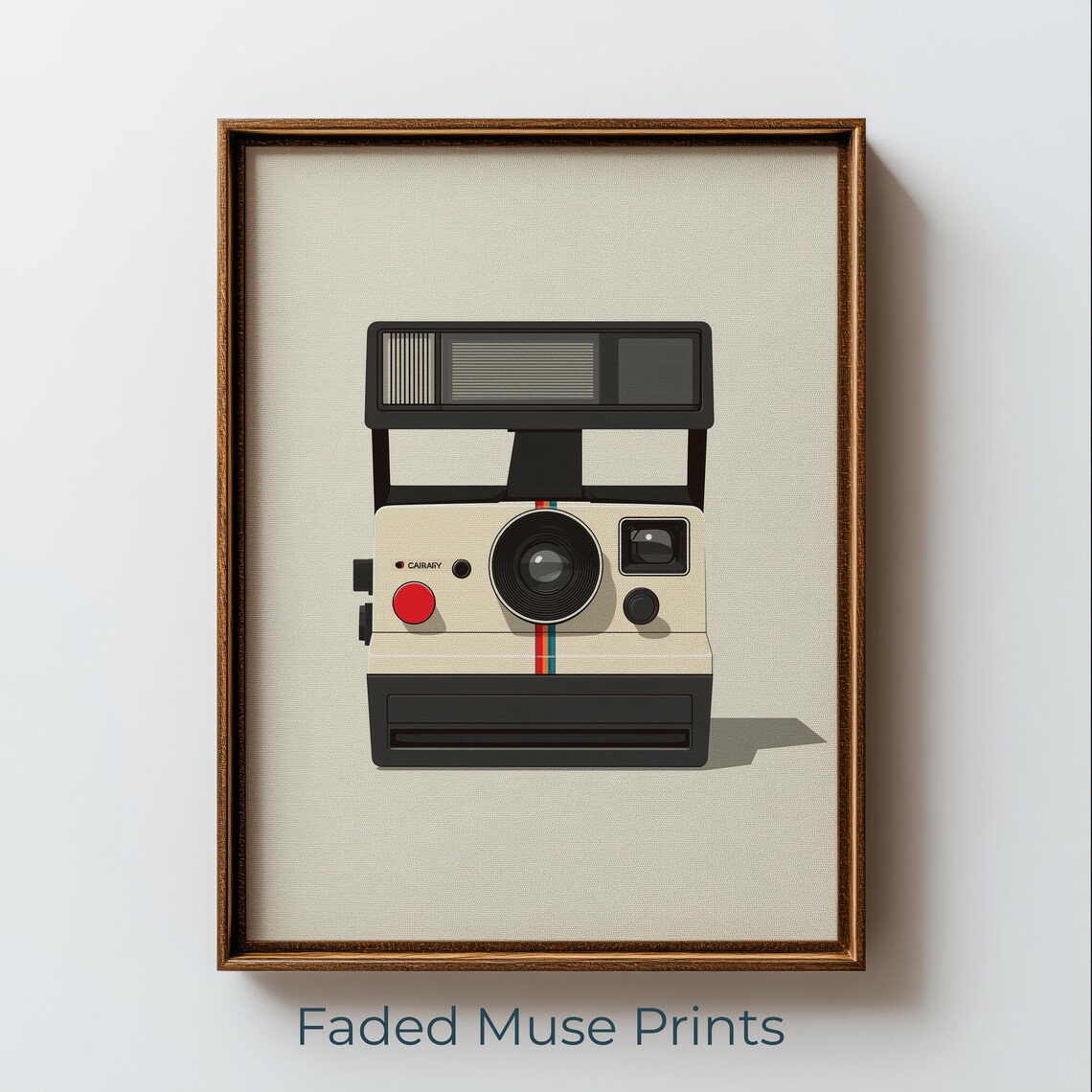 Vintage Polaroid Camera, Mid-Century Modern Art Print