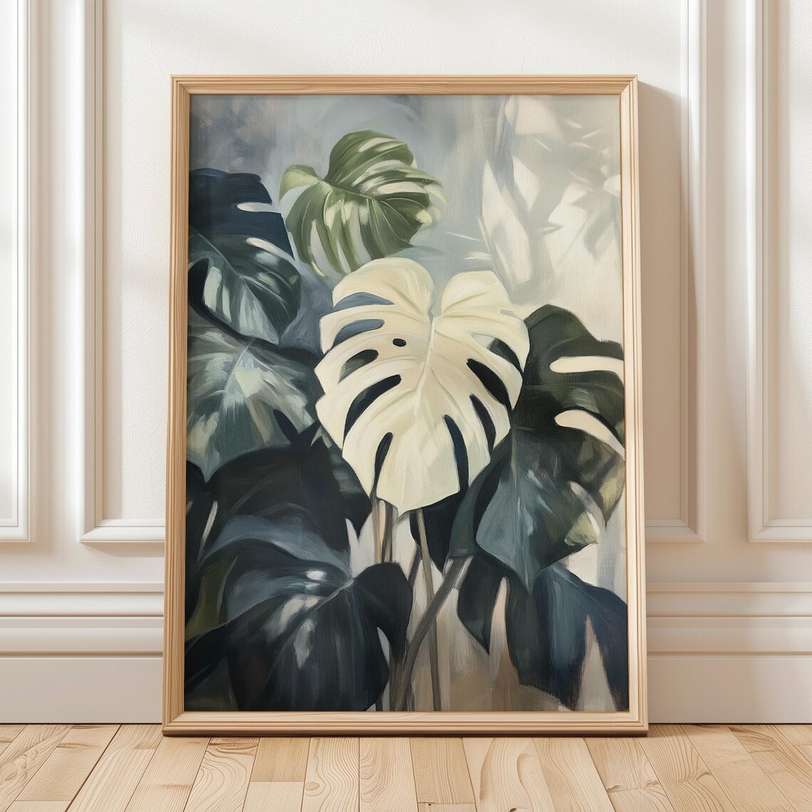 Monstera Botanical Leaf Poster, Minimalist Nature Decor