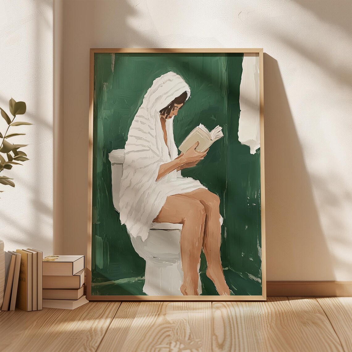 Wrapped In Comfort Reading Art, Minimalist Bathroom Decor - Image 5