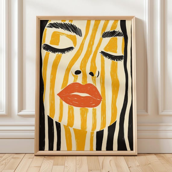 Abstract Woman Portrait Art Print, Contemporary Decor