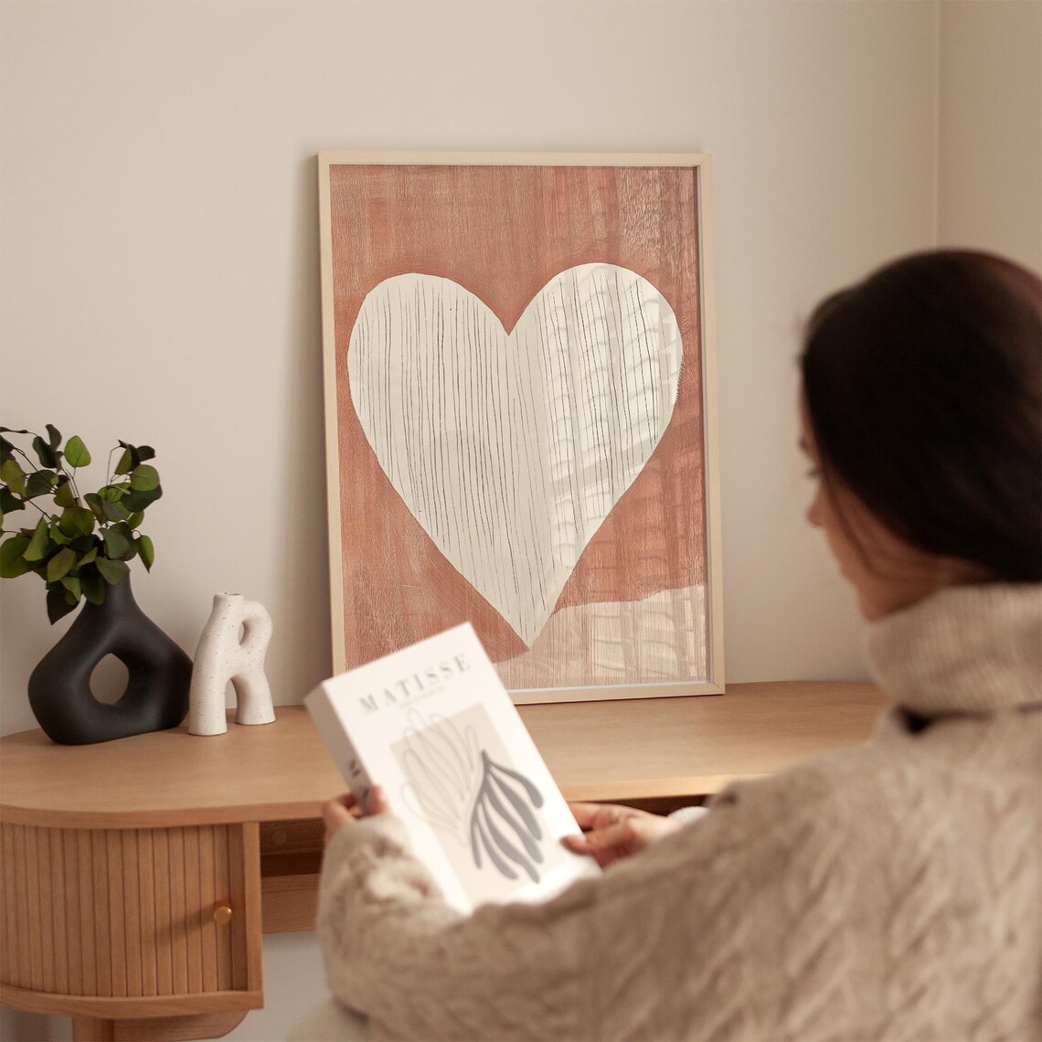 Minimalist Heart Art Print, Romantic Love Decor - Image 5