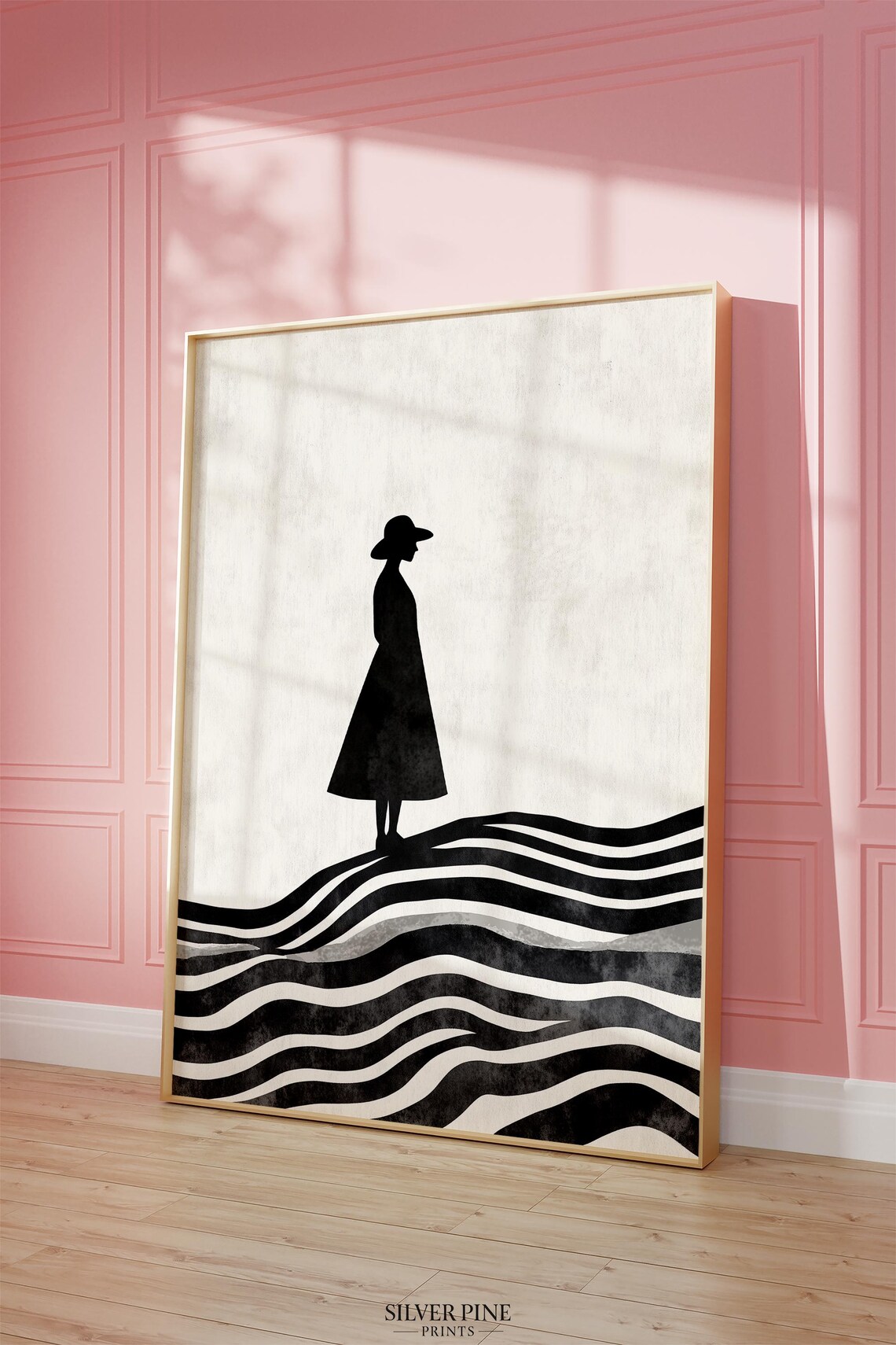 Minimalist Woman Silhouette, Abstract Landscape Decor - Image 4