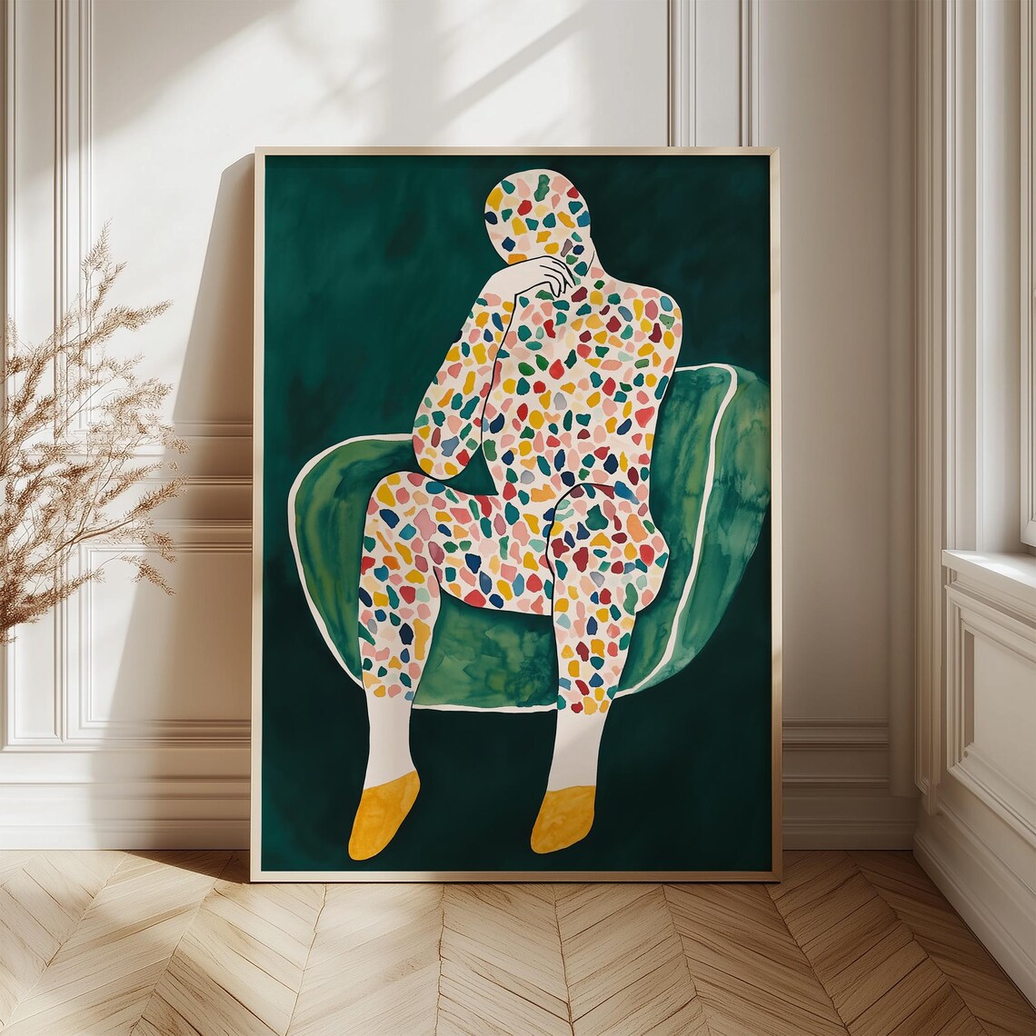 Colorful Abstract Figure Art, Boho Style - Image 3