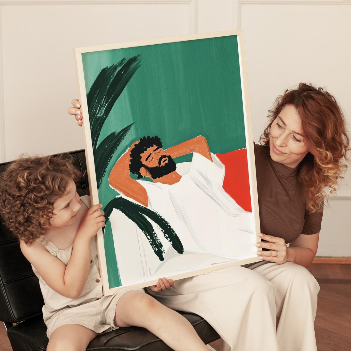 Relaxed Man Portrait, Modern Minimalist Painting - Image 4