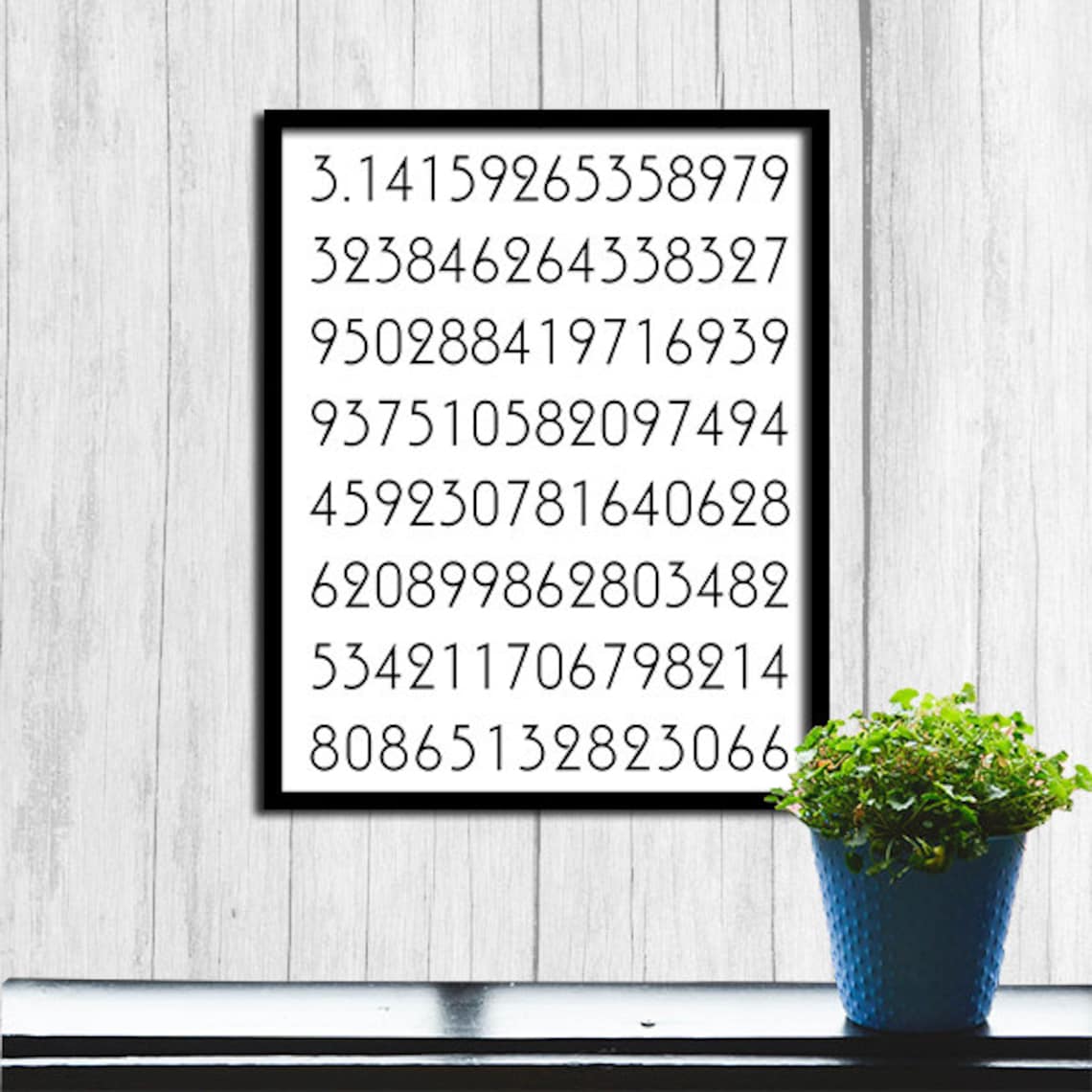 Pi Poster Art Digits Of Math, Math Poster Print