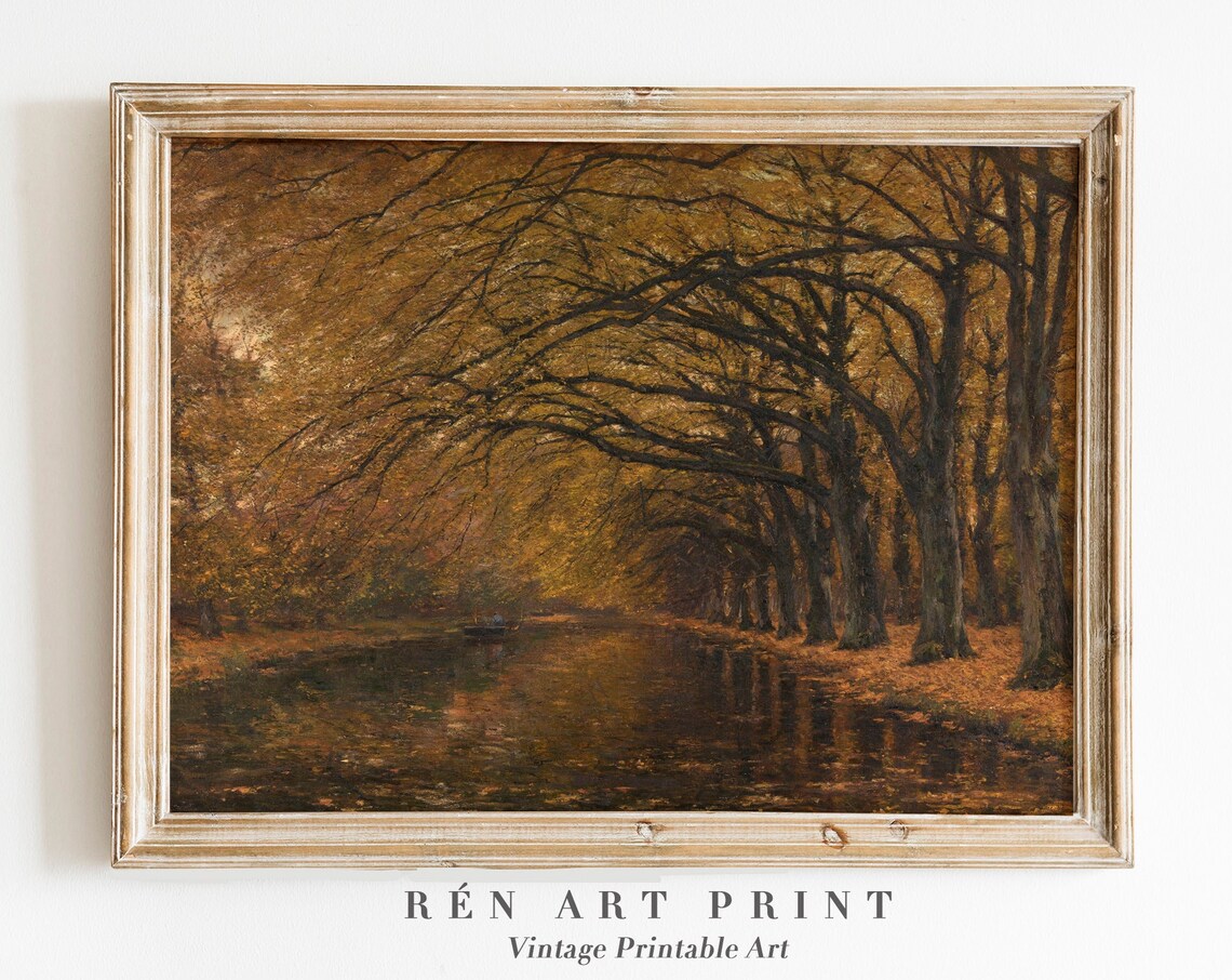 Fall Landscape Vintage Autumn Painting Art Print