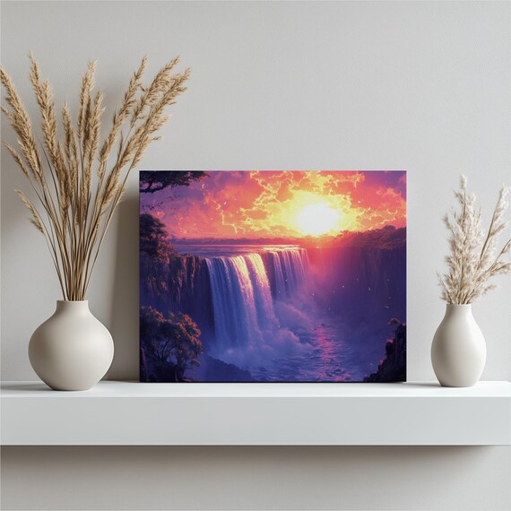 Victoria Falls Vintage Landscape Art Print