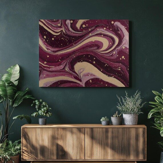 Abstract Gold Geode Canvas Wall Art Fluid Marble Pattern Metallic Accents Modern Elegance Luxury Decor Contemporary Print Statement
