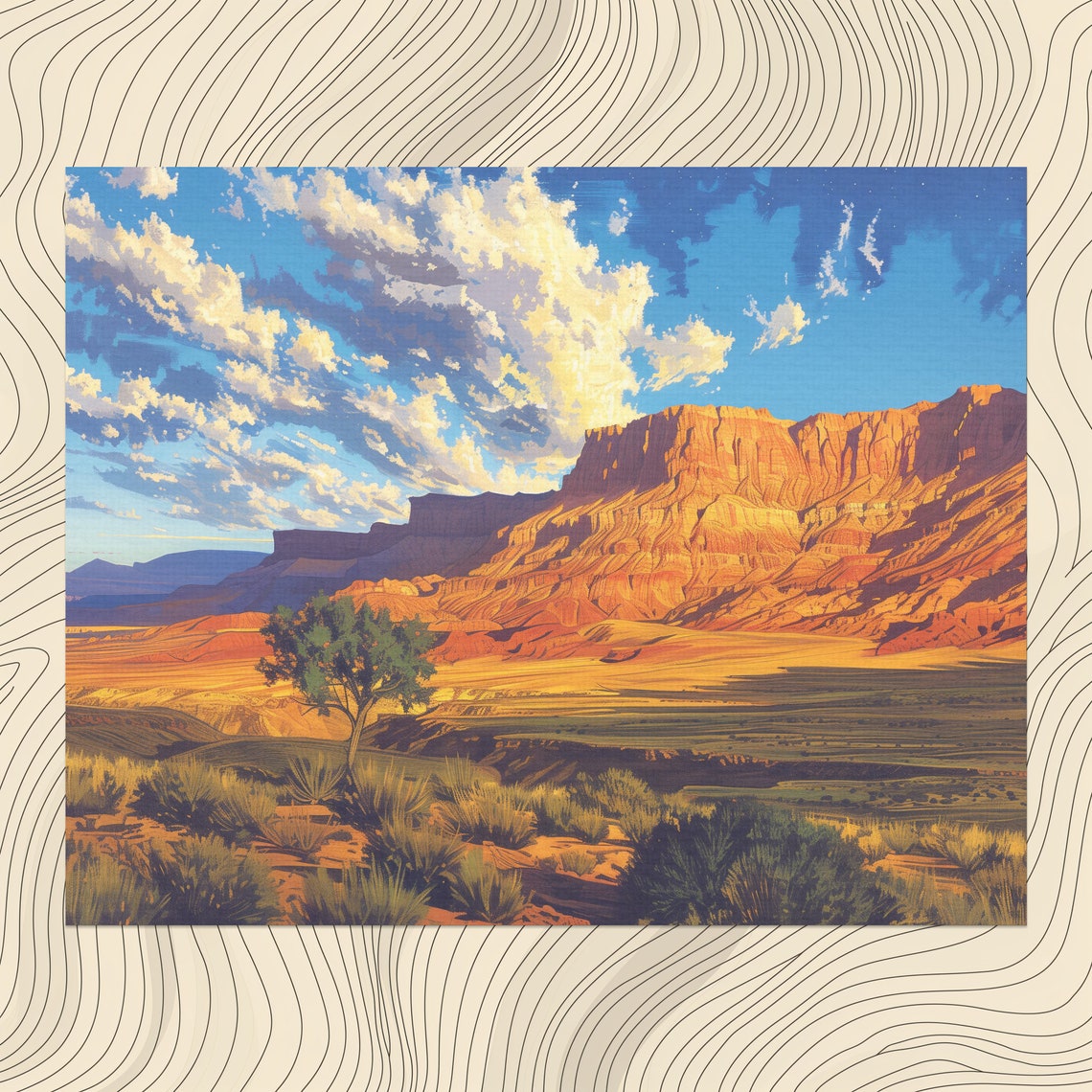 Utah Red Rock Canyon Desert Sunset National Park Landscape Poster