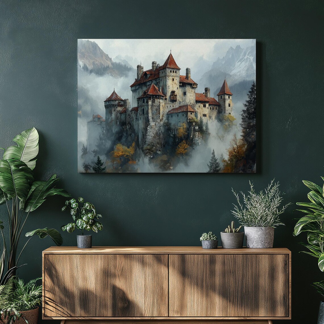 Romania Bran Castle Travel Poster, Carpathian Mountains