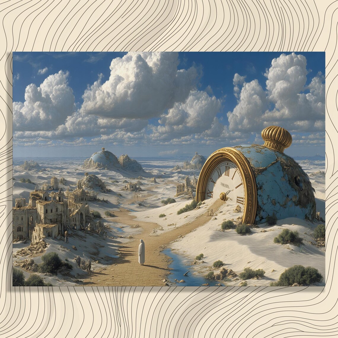 Surreal Desert Time Art Print, Abstract Dreamscape