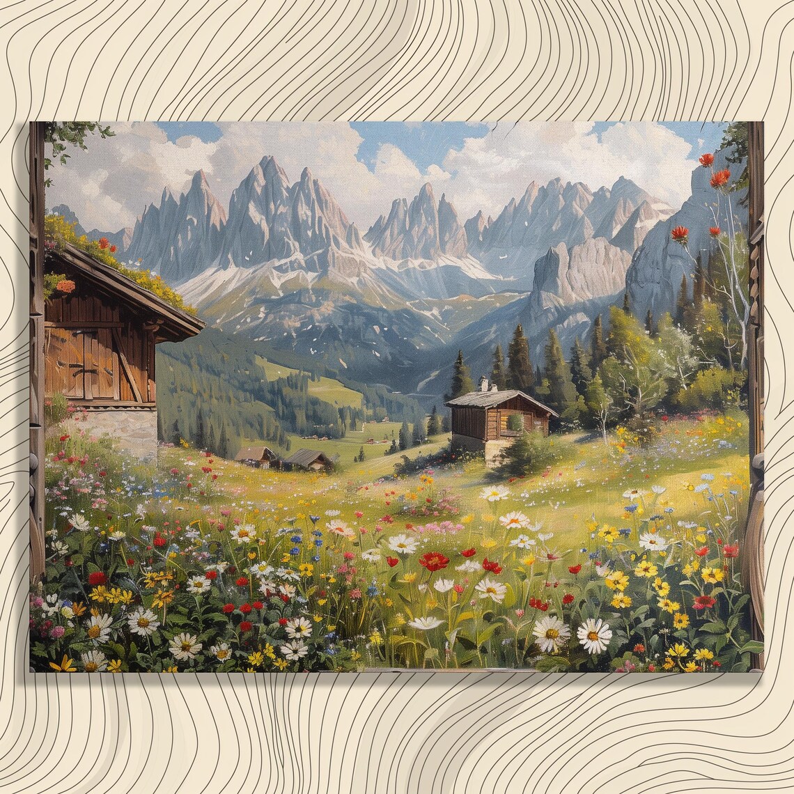 Dolomites Italy Landscape Art Print, Europe Travel Scene