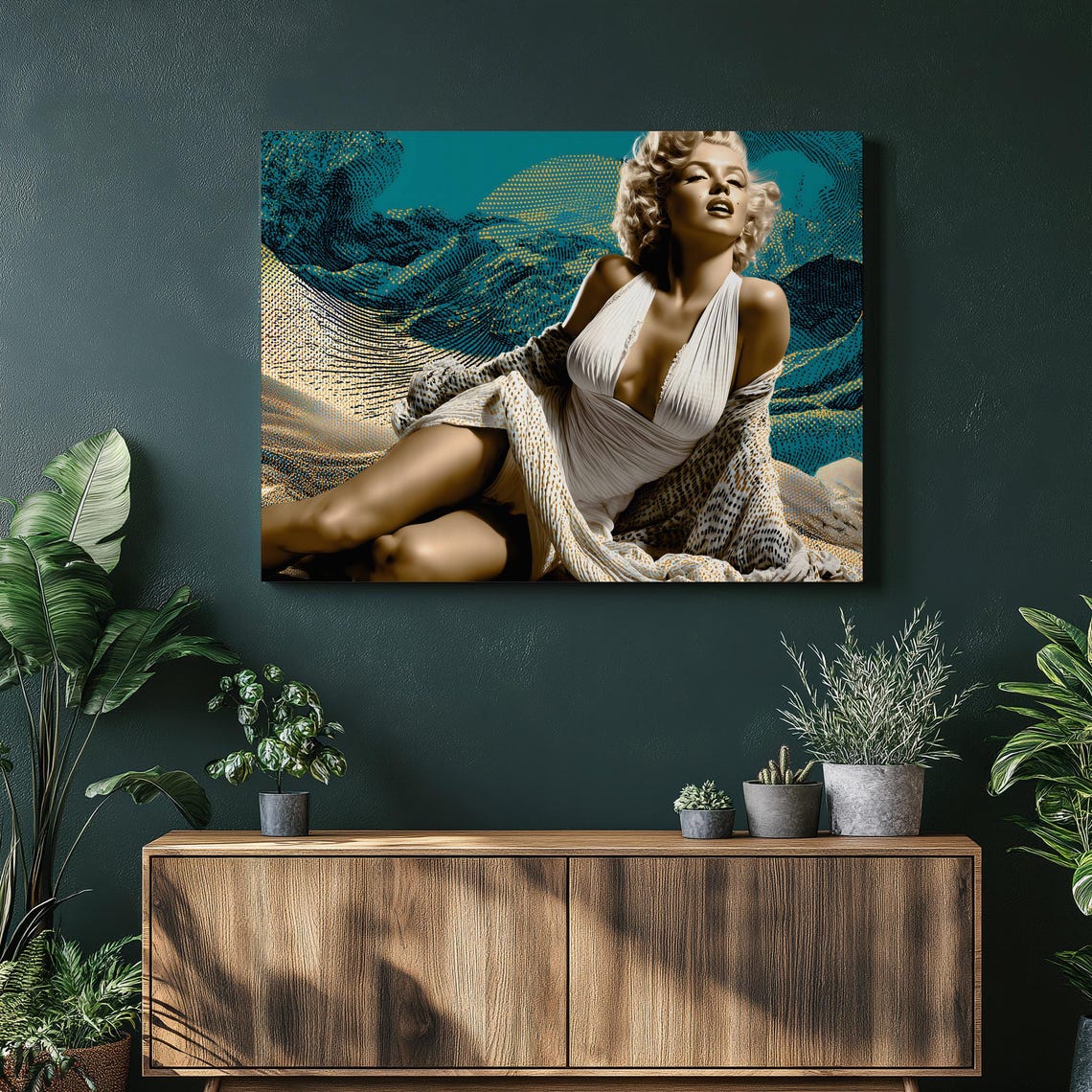 Marilyn Monroe Pop Art Pin Up Poster Retro Hollywood Glamour Canvas