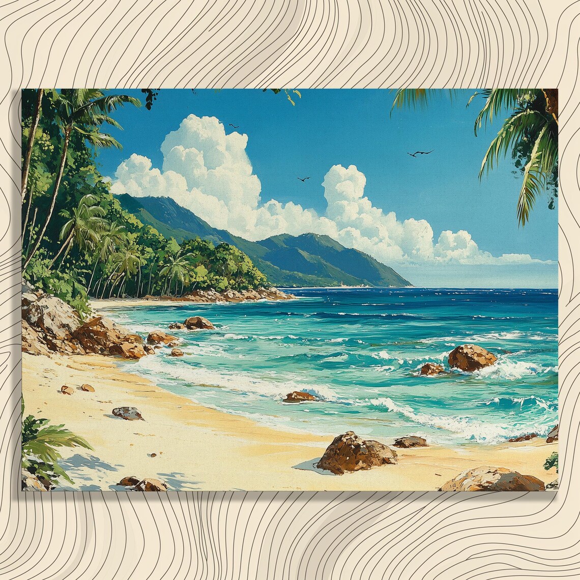Seychelles Praslin Tropical Island Beach Scene Art Print