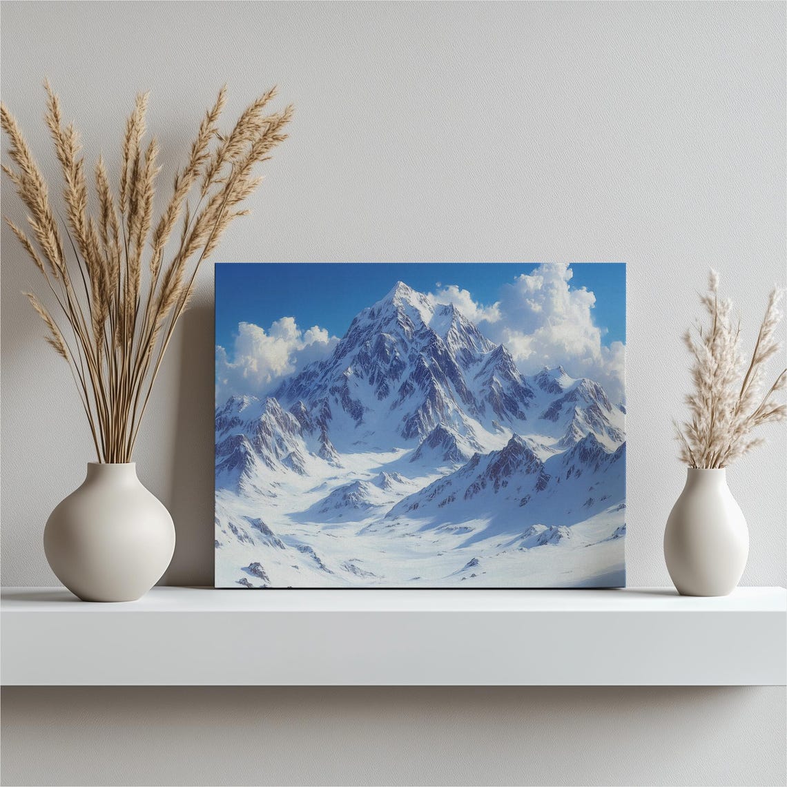 Snow Capped Mountain Peak Majestic Winter Landscape Wall Art