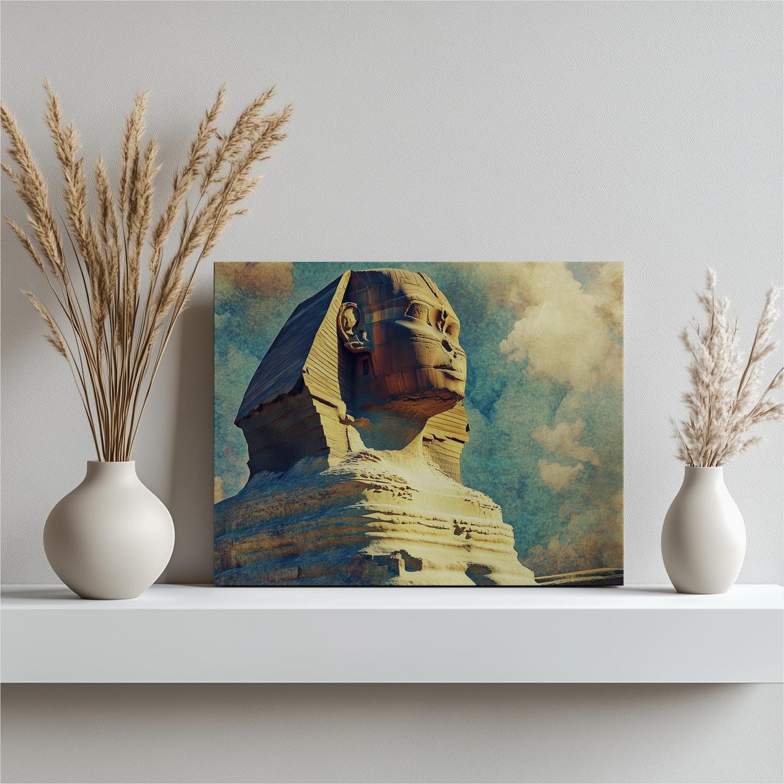 Great Sphinx Of Giza Egypt Desert Monument Vintage Style Poster