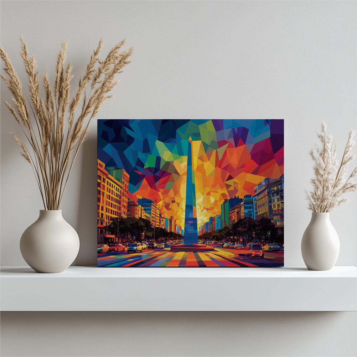 Argentina Obelisk, Buenos Aires Geometric Cityscape