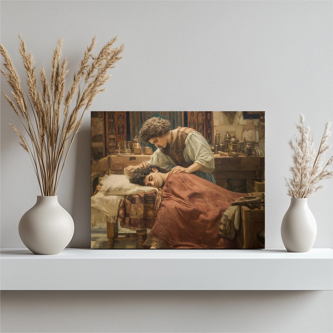 Medieval Apothecary Healer Antique Renaissance Interior Poster