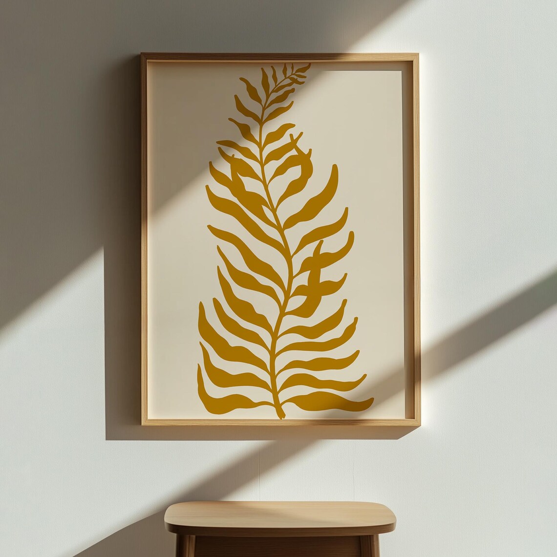 Botanical Leaf Silhouette Print, Minimalist Boho