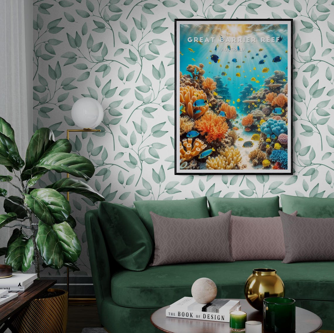 Great Barrier Reef Underwater Coral Fish Sunlight Australia Poster - Image 4