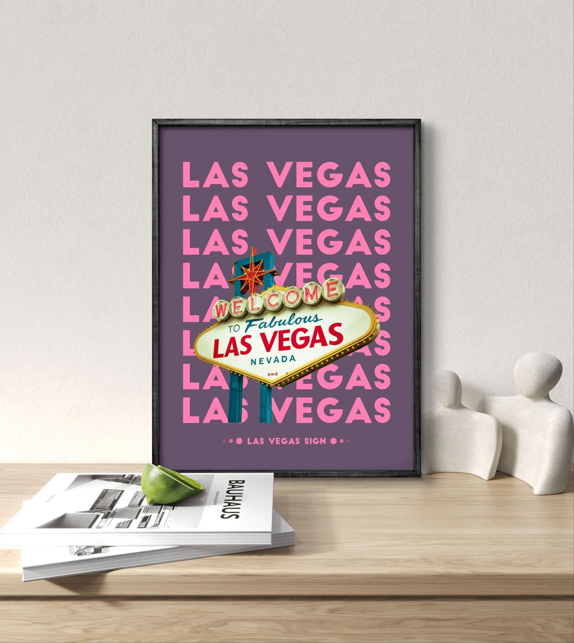 Las Vegas Poster, Neon Sign Bold Typography