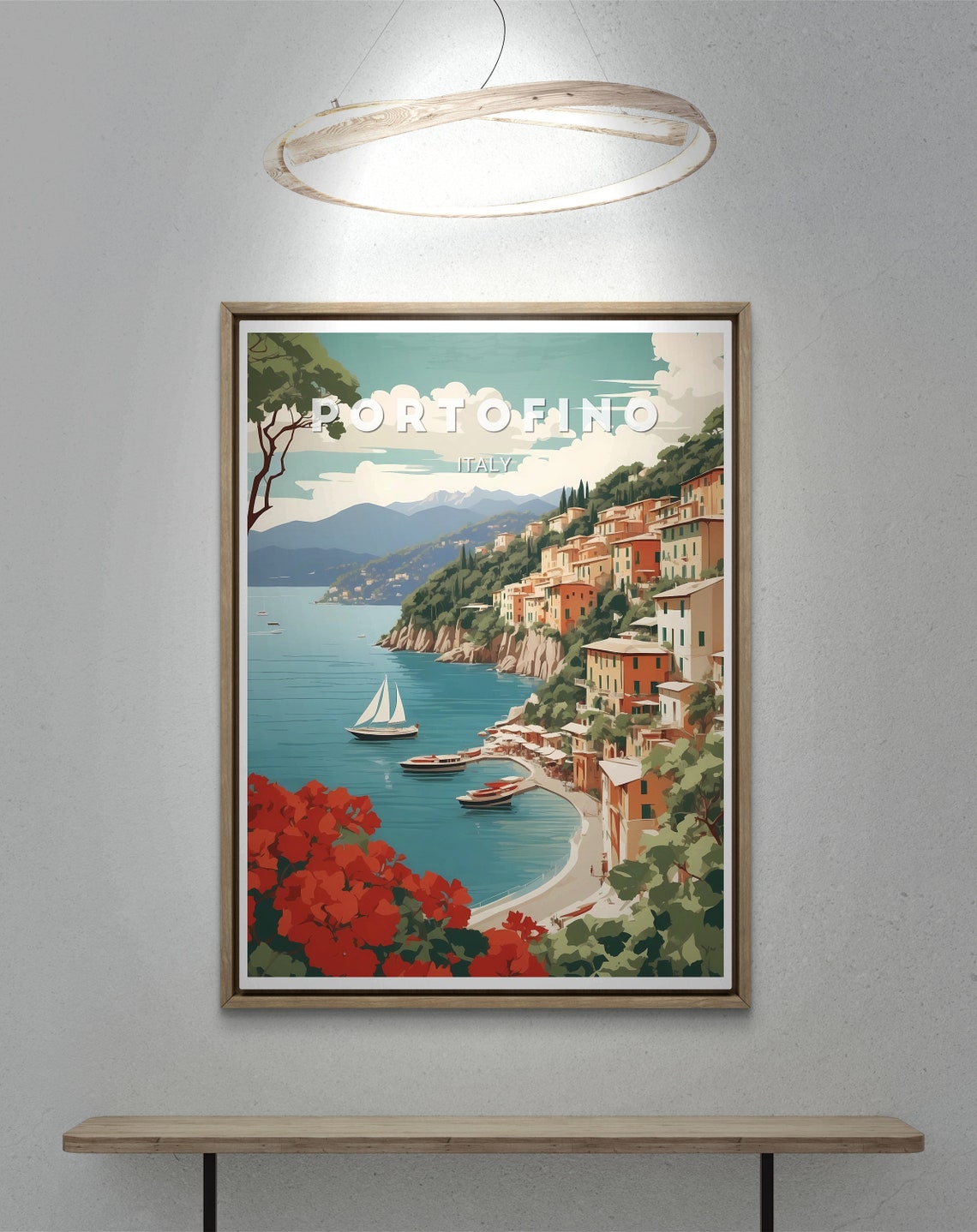 Portofino Poster Beautiful Coastal Art Print Of Italian Riviera Perfect For Home Decor Gift For Travel Lovers And Art Enthusiasts - Image 2