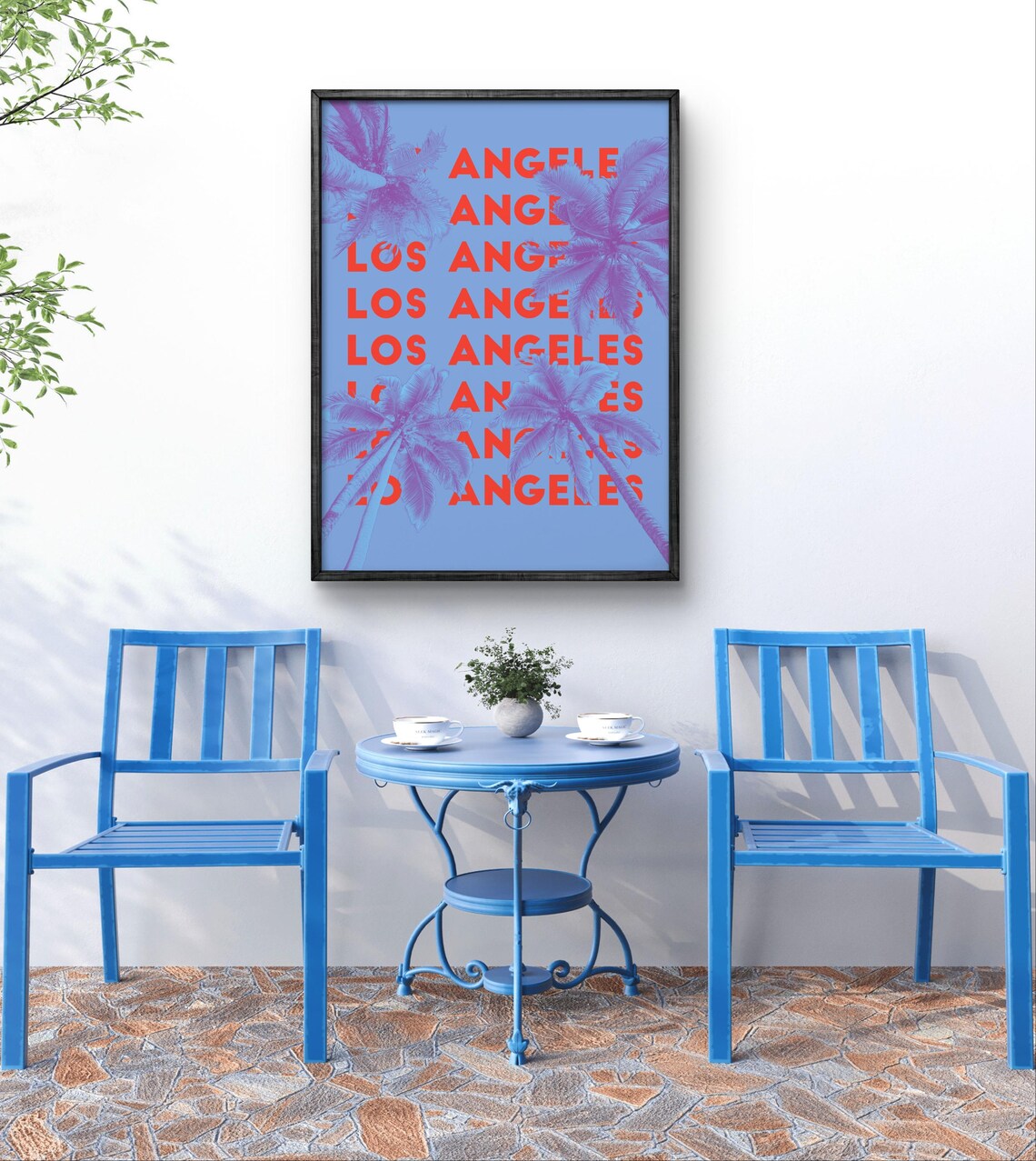 Los Angeles Poster, Palm Tree Bold Typography Retro - Image 3