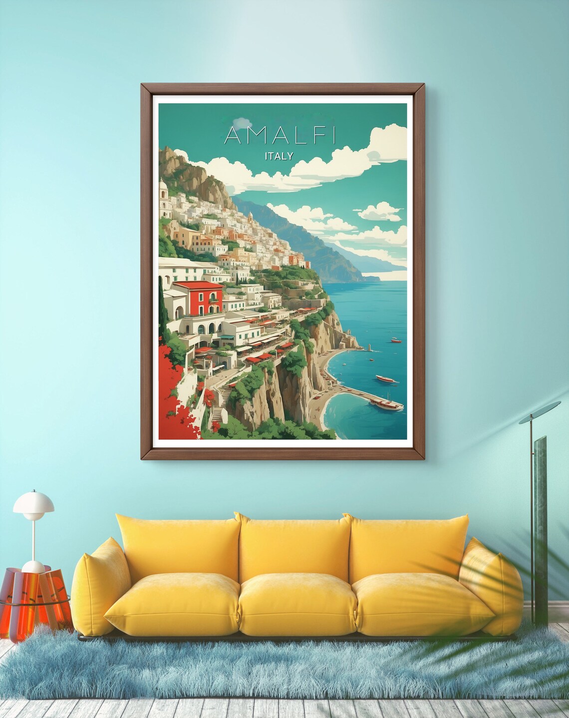 Amalfi Poster Stunning Coastal View Of Amalfi Italy Perfect Wall Art For Home Office And Gifts Amalfi Wall Art - Image 3