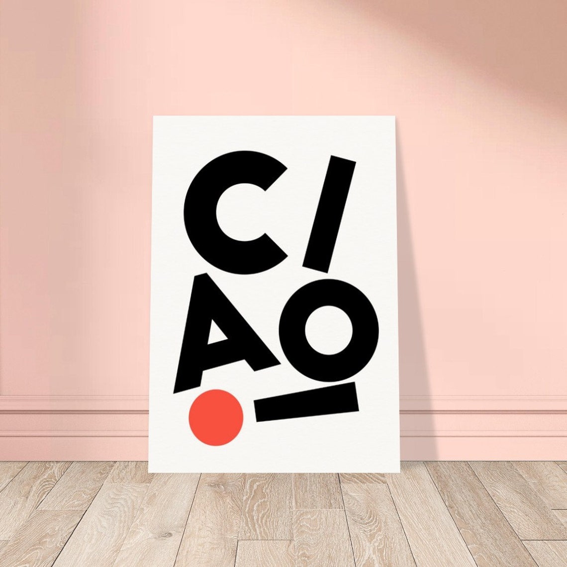 Ciao Wall Art Ciao Poster Playful Misaligned Letters Black And White Decor Perfect Housewarming Gift