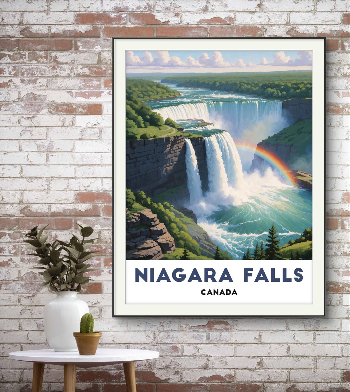 Niagara Falls Poster Majestic Waterfall Landscape Natures Power Art Canada Scenic Decor