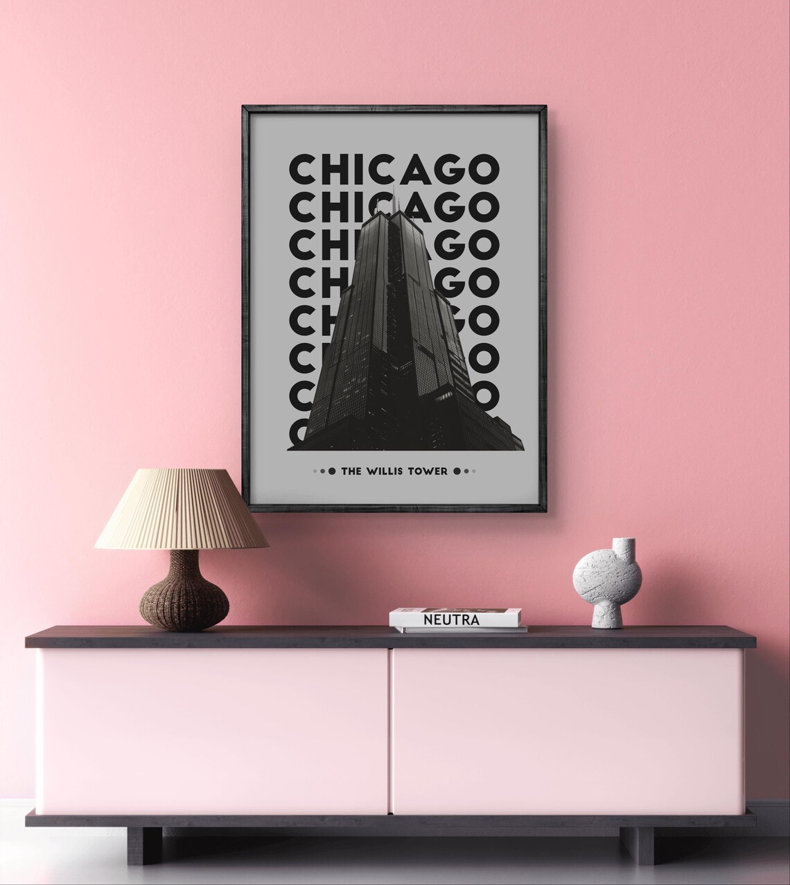Chicago Willis Tower Poster, Modern Urban Decor